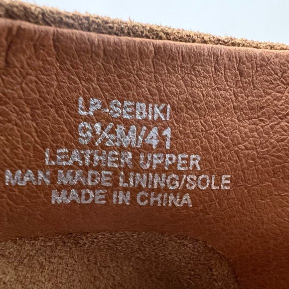 Lucky Brand Womens Sebiki Leather Suede Mule Size‎ 9.5 M Topanga Tan - Picture 8 of 11